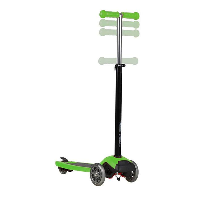 mountain buggy freerider scooter in lime green colour has an adjustable handle bar_lime
