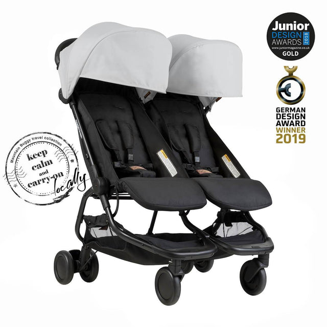 Mountain Buggy nano duo double lightweight buggy is a Junior Design and German Design award winner in colour silver_silver