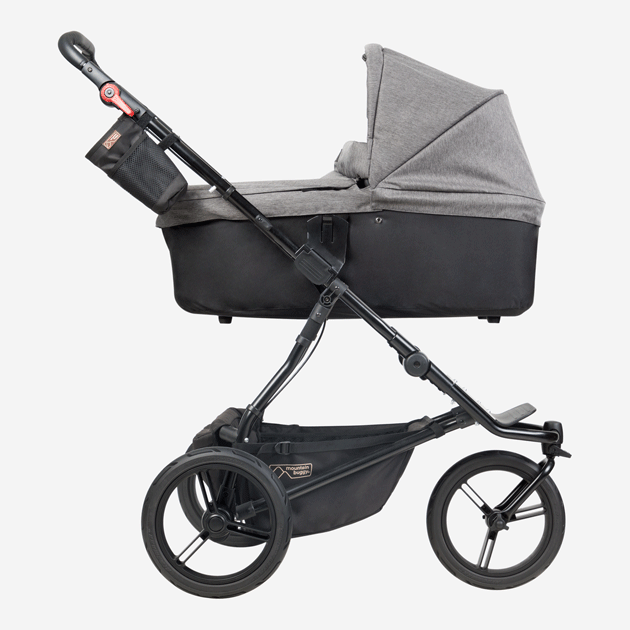 Mountain Buggy carrycot plus on urban jungle luxury gif image showing all 3 riding modes in colour herringbone_herringbone