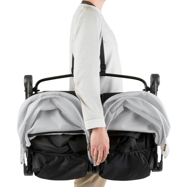 Mountain Buggy nano duo double lightweight buggy with shoulder strap in colour silver_silver
