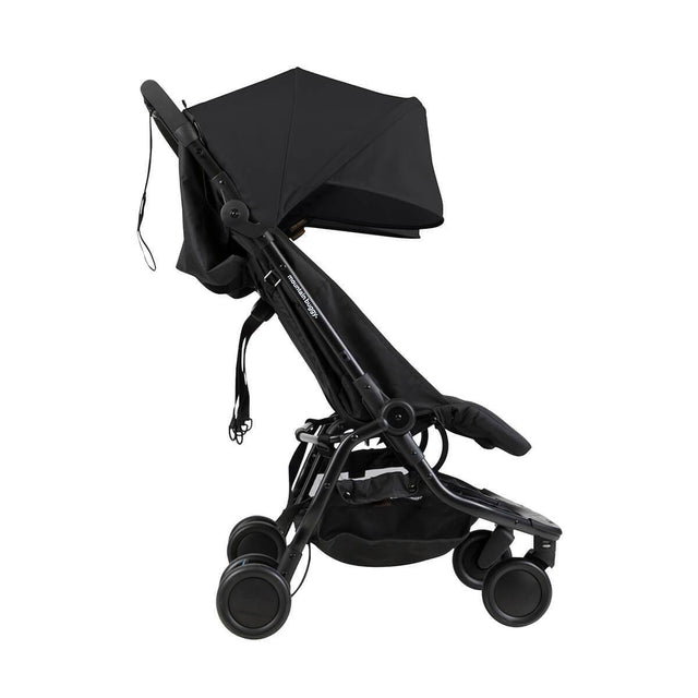 Mountain Buggy nano duo double lightweight buggy side view in colour black_black