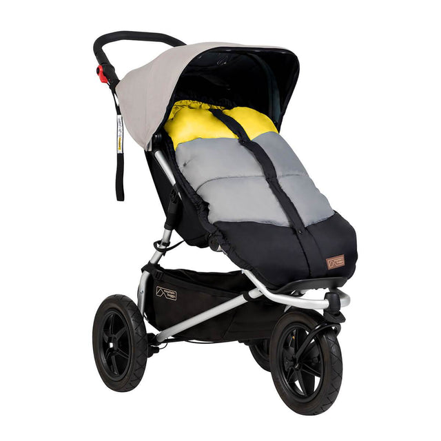 Mountain Buggy durable soft peach lined sleeping bag fitted to an urban jungle in colour cyber_cyber
